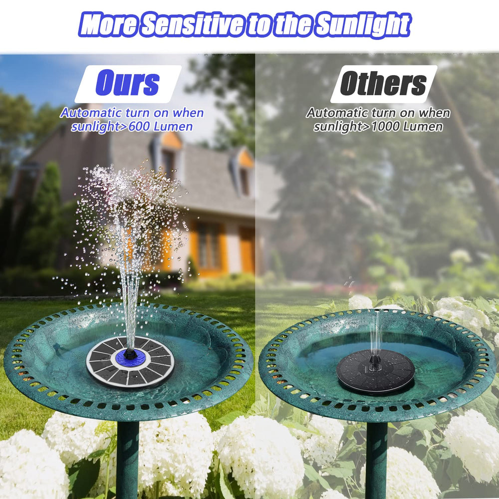 SZMP Solar Fountain in a bird bath setting
