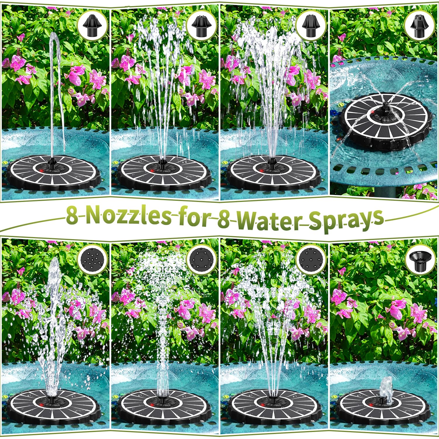 SZMP Solar Fountain in a garden setting