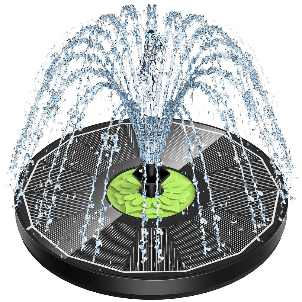 SZMP Solar Fountain Pump black model front view with glass panel