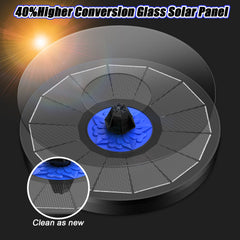 SZMP Solar Fountain side view showcasing solar panel
