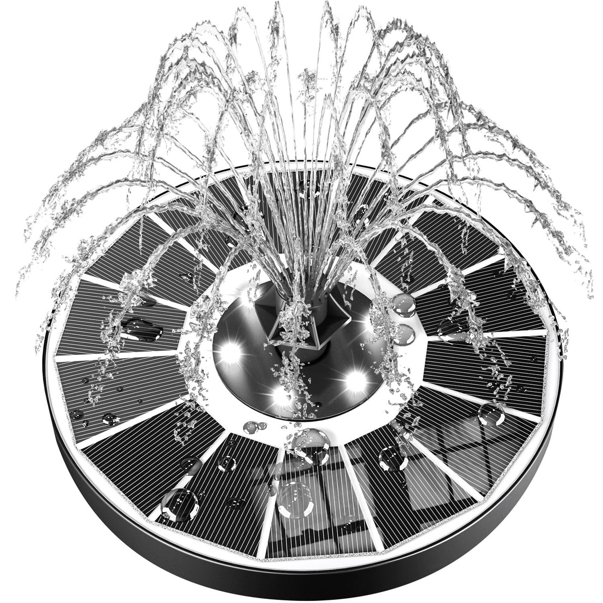 SZMP Solar Fountain with glass panel front view