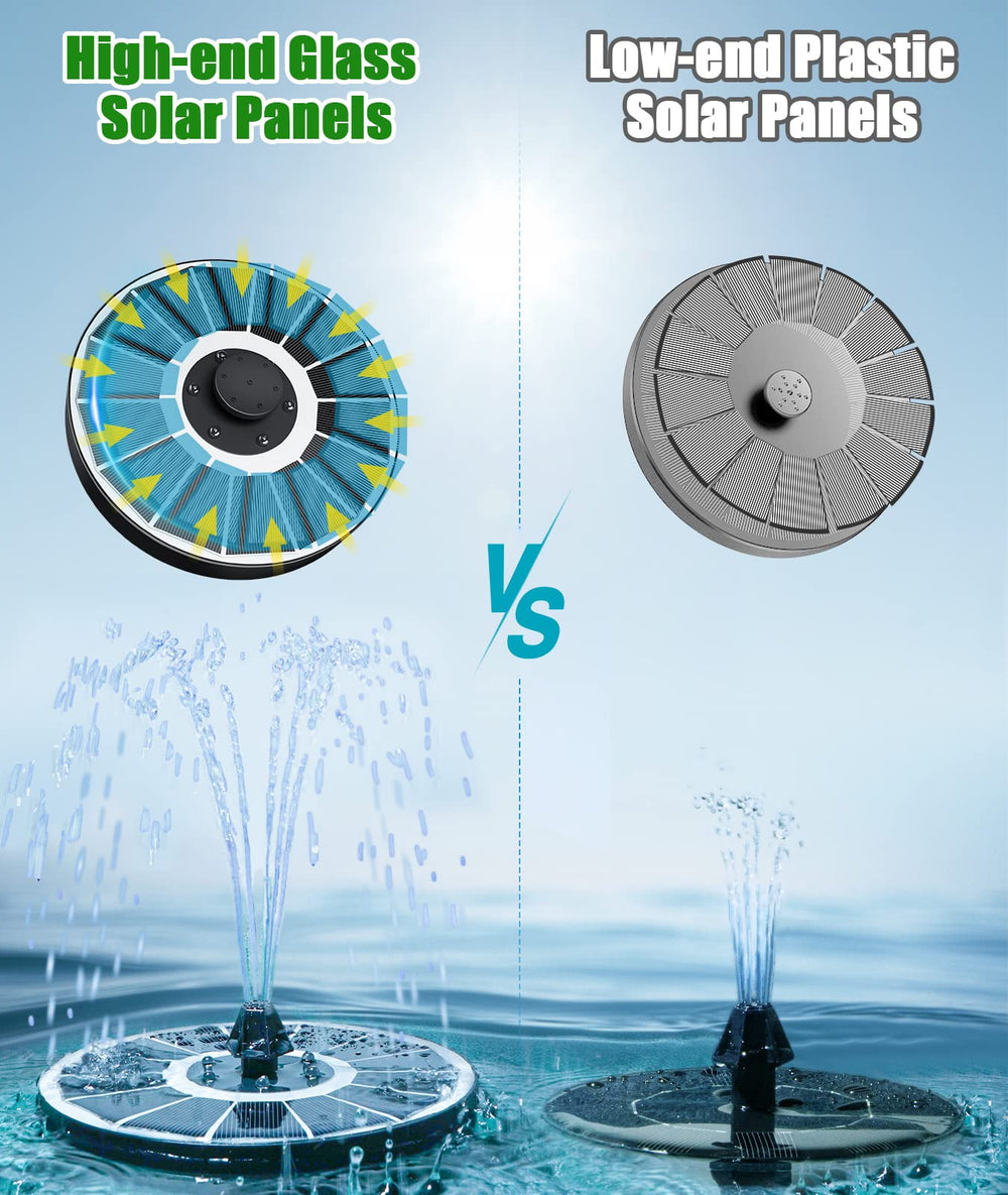 SZMP Solar Fountain with LED lights illuminated