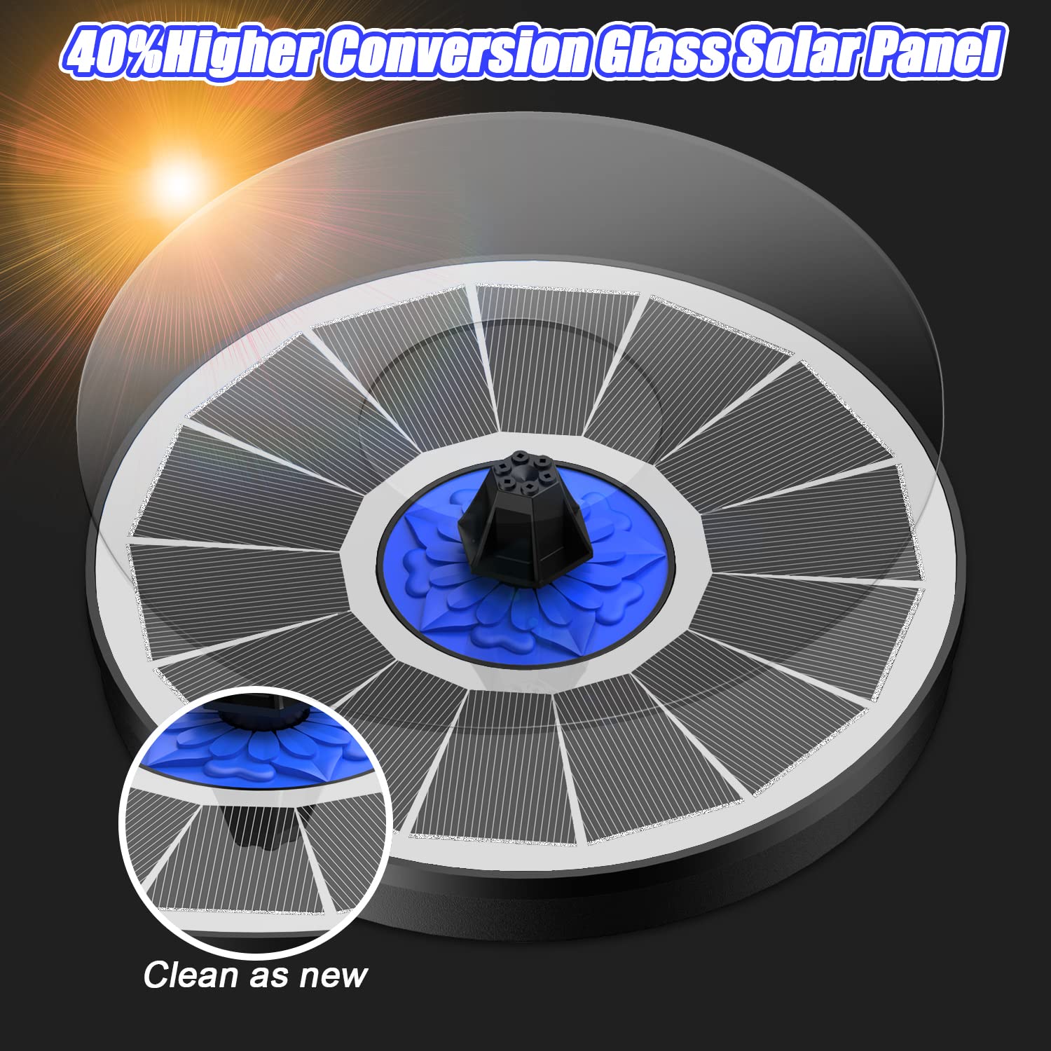 SZMP Solar Fountain with water spraying in garden