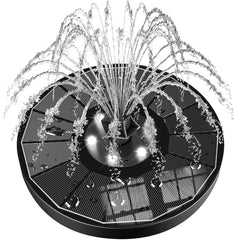 SZMP Solar Water Fountain black panel with glass top