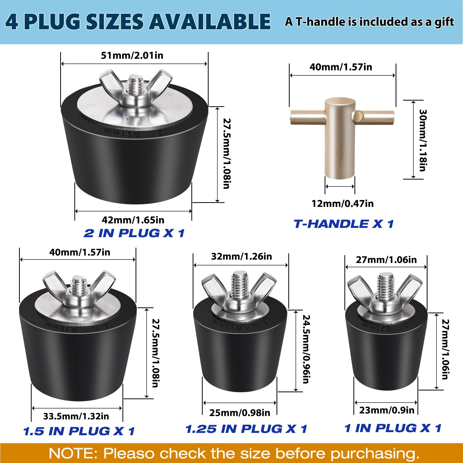 T-handle included with Vizava pool winter plugs