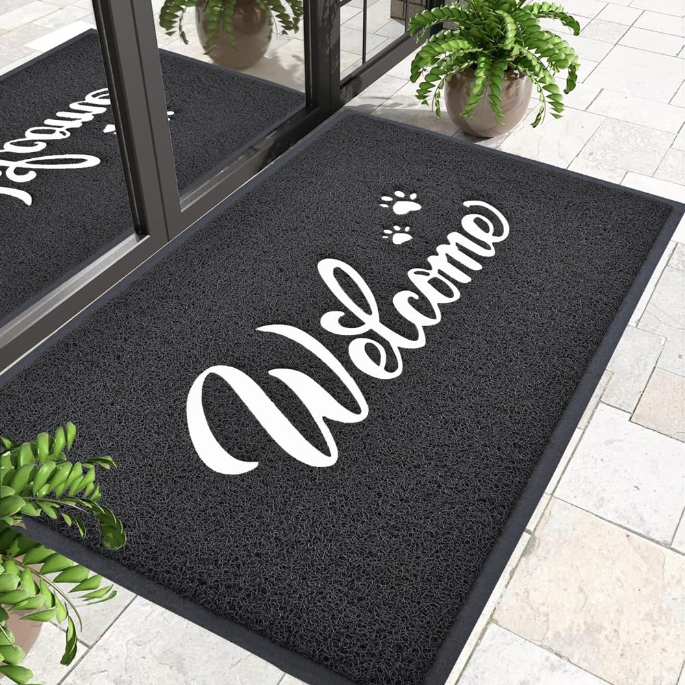 T.HENV Welcome Mat outdoor black-white front view