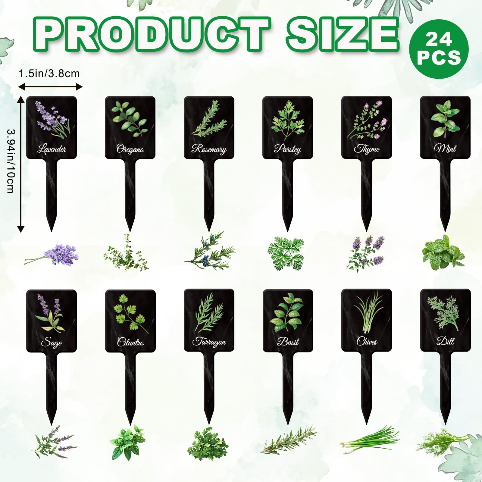 T-shaped acrylic plant marker inserted into soil