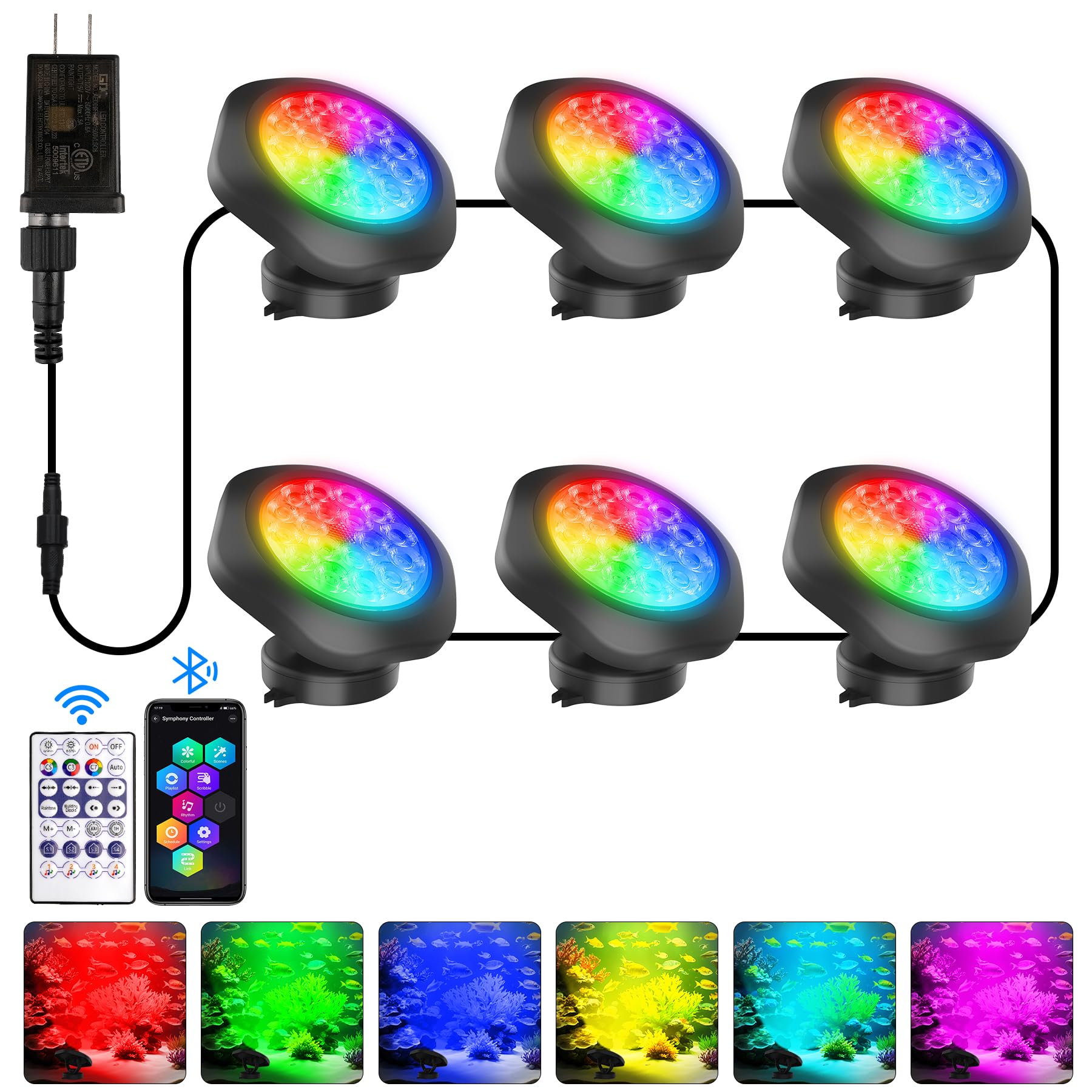 T-SUN LED underwater pond light front view