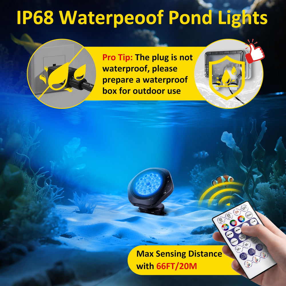 T-SUN pond lights showing different color modes