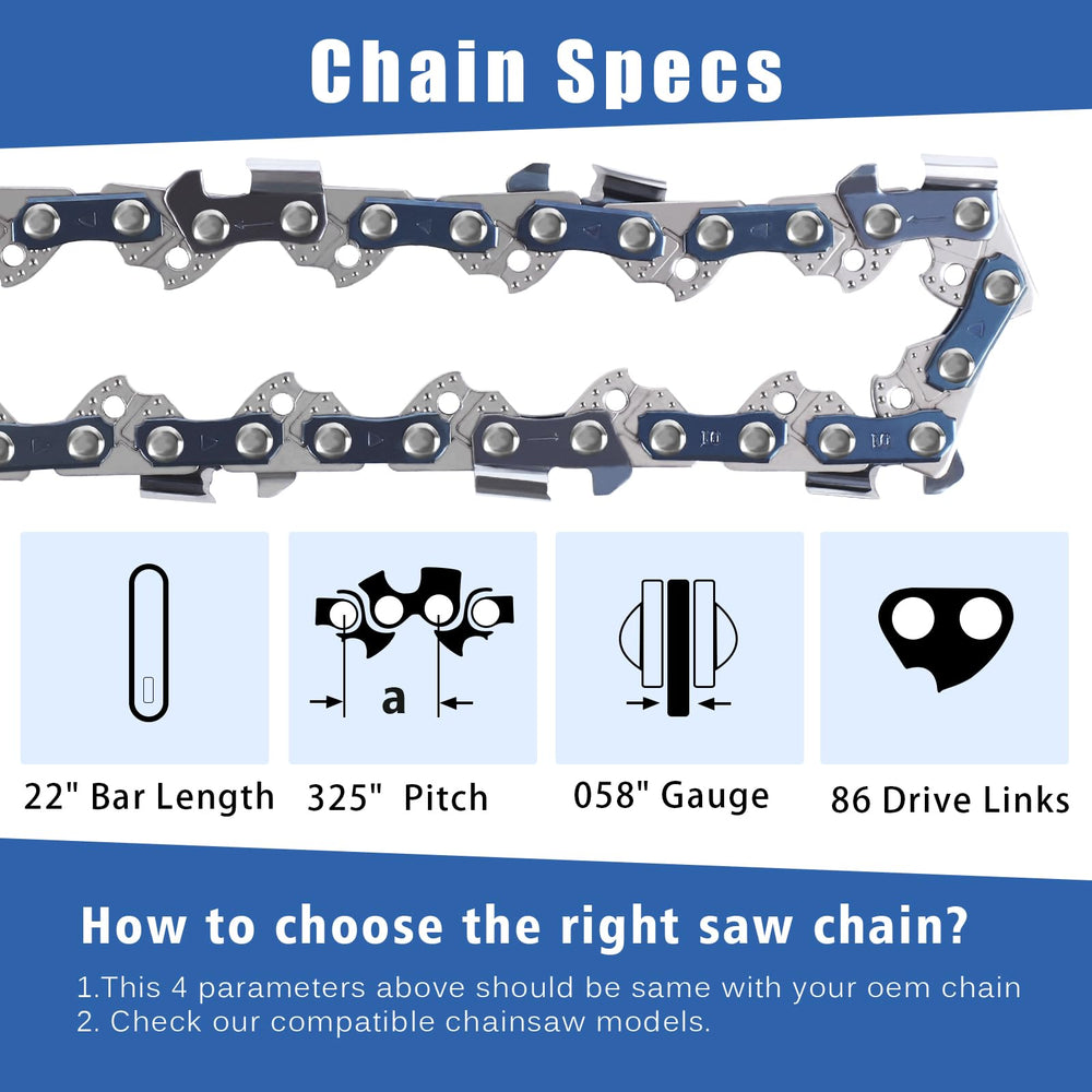 T.TAOMI 22 Inch chainsaw chain packaged in plastic film