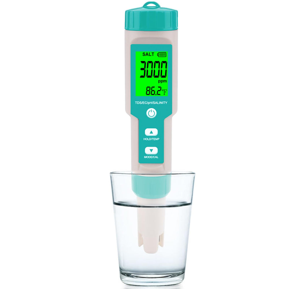 T TESTRUST Pool Salt Tester front view with clear LCD display