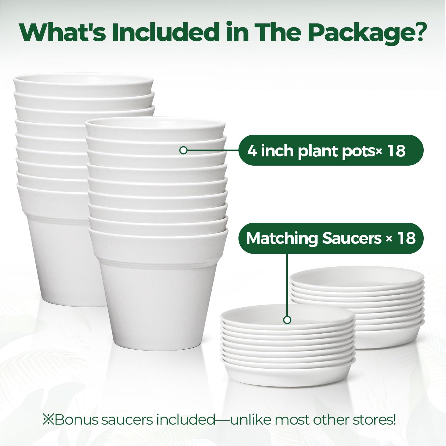 T4U 18-pack of small plant pots with matching saucers, packaging