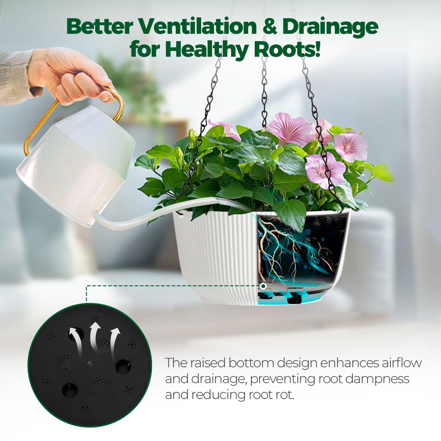T4U Hanging Planter showcasing plants inside