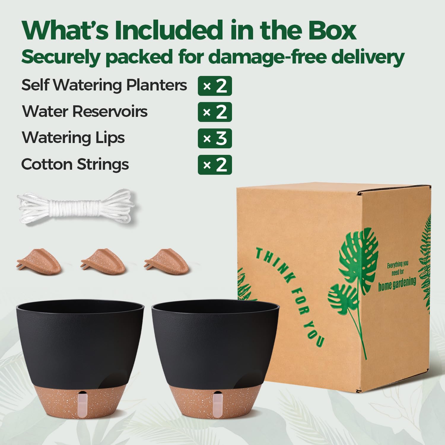 T4U Self-Watering Pot 10 Inch Black on a desk