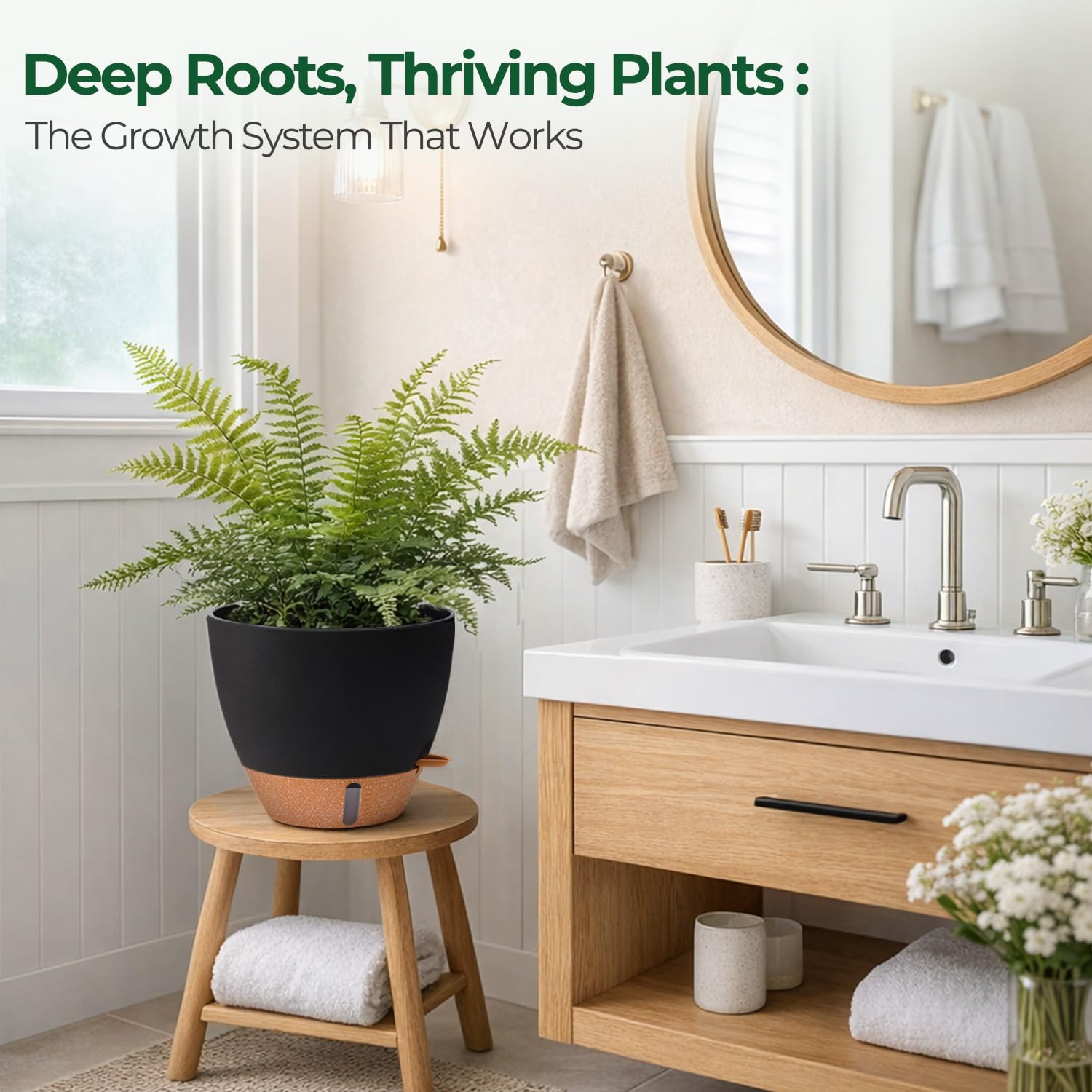 T4U Self-Watering Pot 10 Inch Black packaging view