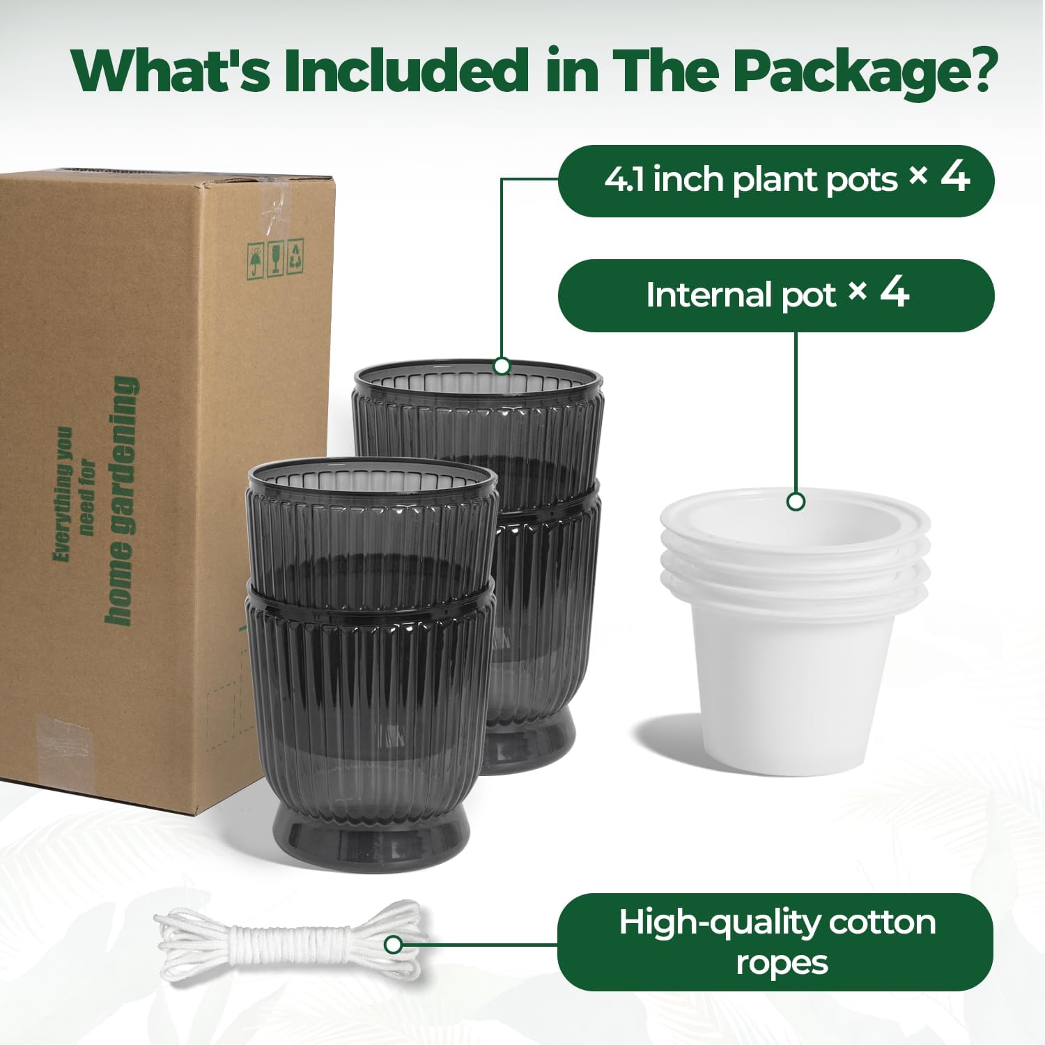 T4U Self Watering Pot 4 Inch showing double-layer design
