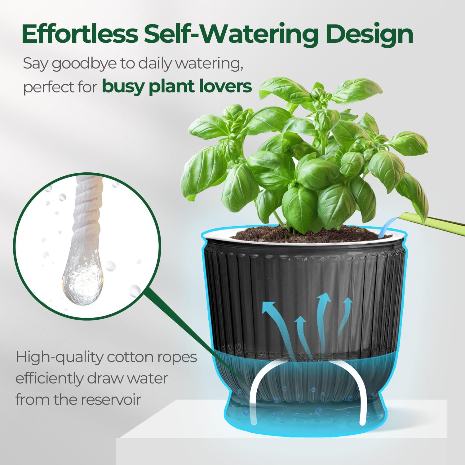 T4U Self Watering Pots 4 pack displayed together