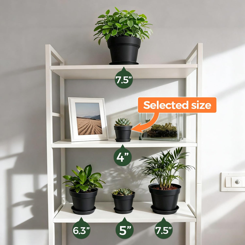 T4U Small Plant Pots 4 Inch black stacked for storage