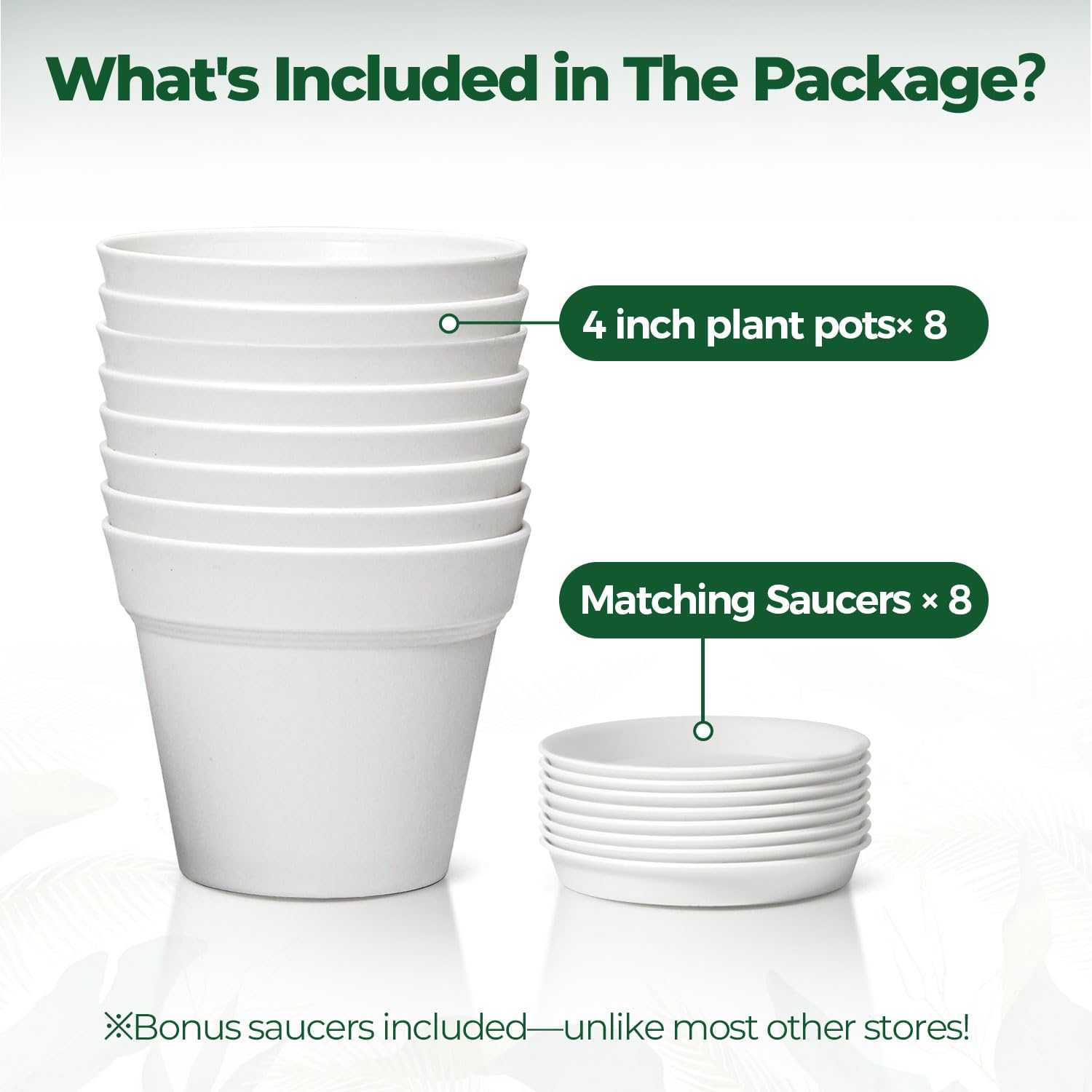 T4U Small Plant Pots 4 Inch white with herbs