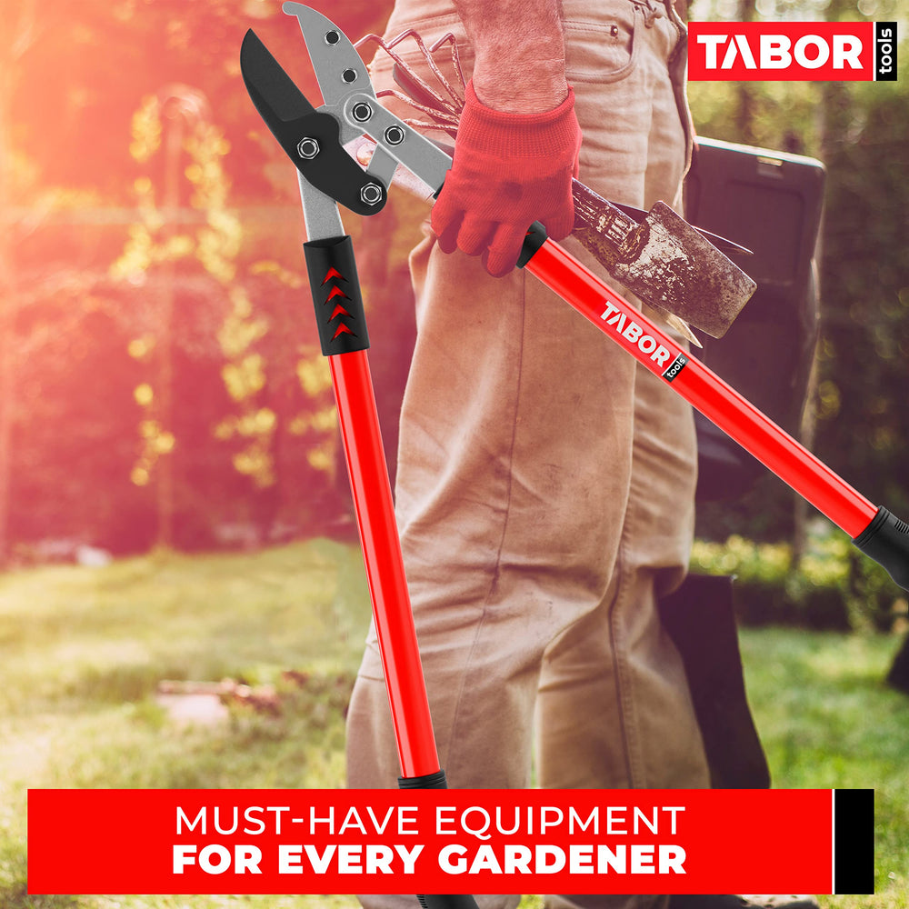 TABOR TOOLS GG12A Anvil Lopper showing rubberized grip handles