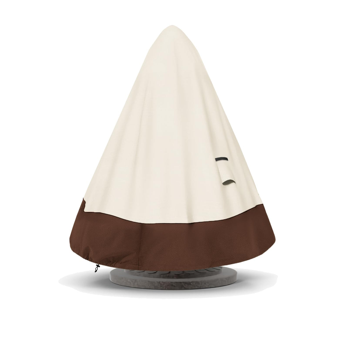 TACOMA Fountain Cover 42" Dia x 61" H in beige and brown front view