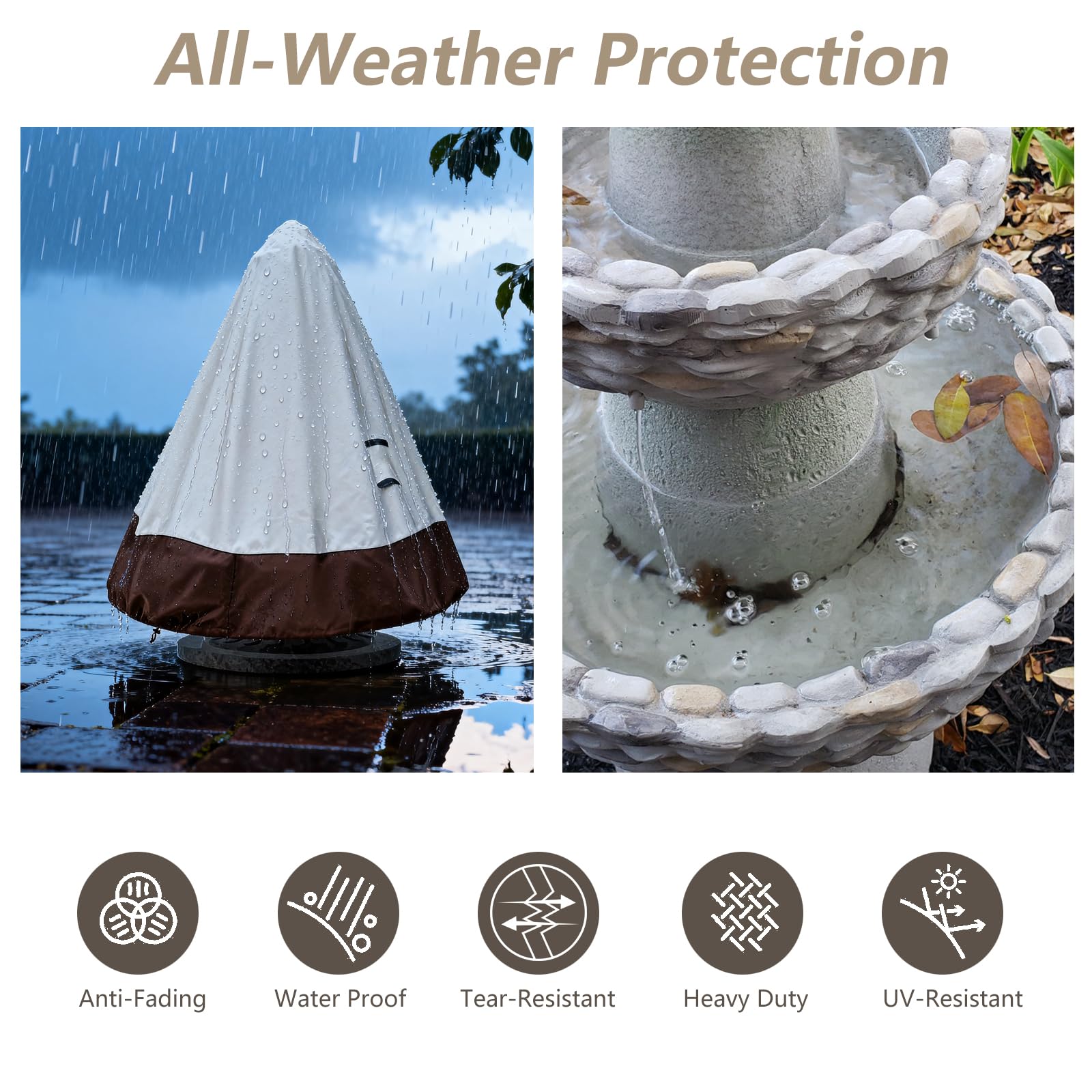 TACOMA Fountain Cover package dimensions and weight