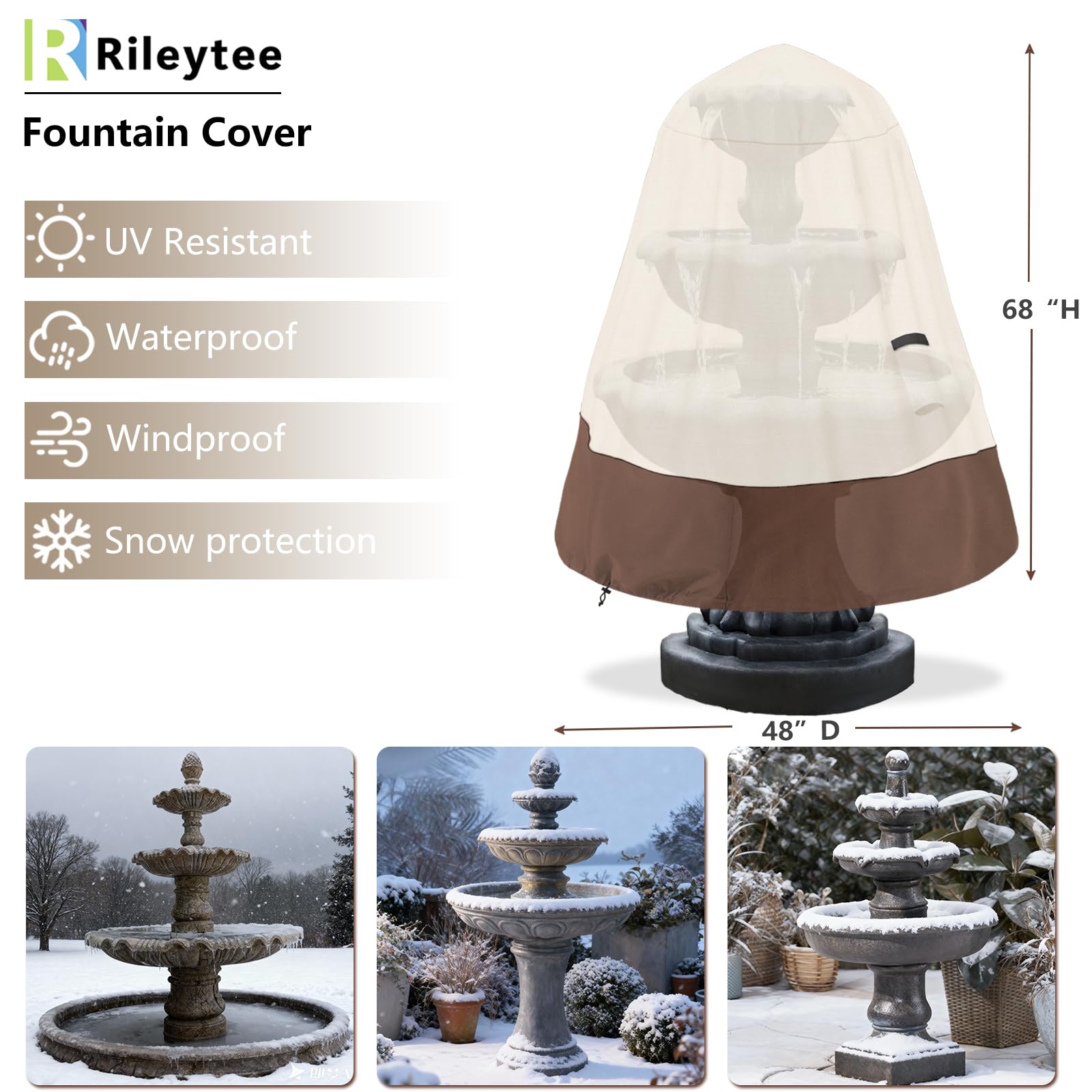 TACOMA Fountain Cover with air vents for ventilation