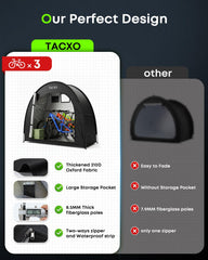 TACXO Bike Storage Shed Tent compact size when stored