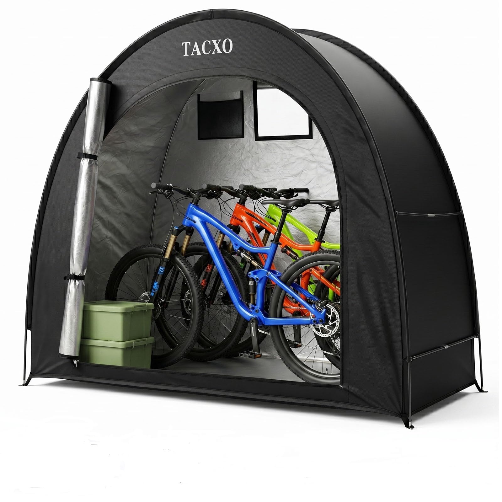 TACXO Bike Storage Shed Tent front view with zipper