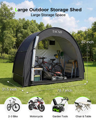 TACXO Bike Storage Shed Tent side view with bike inside