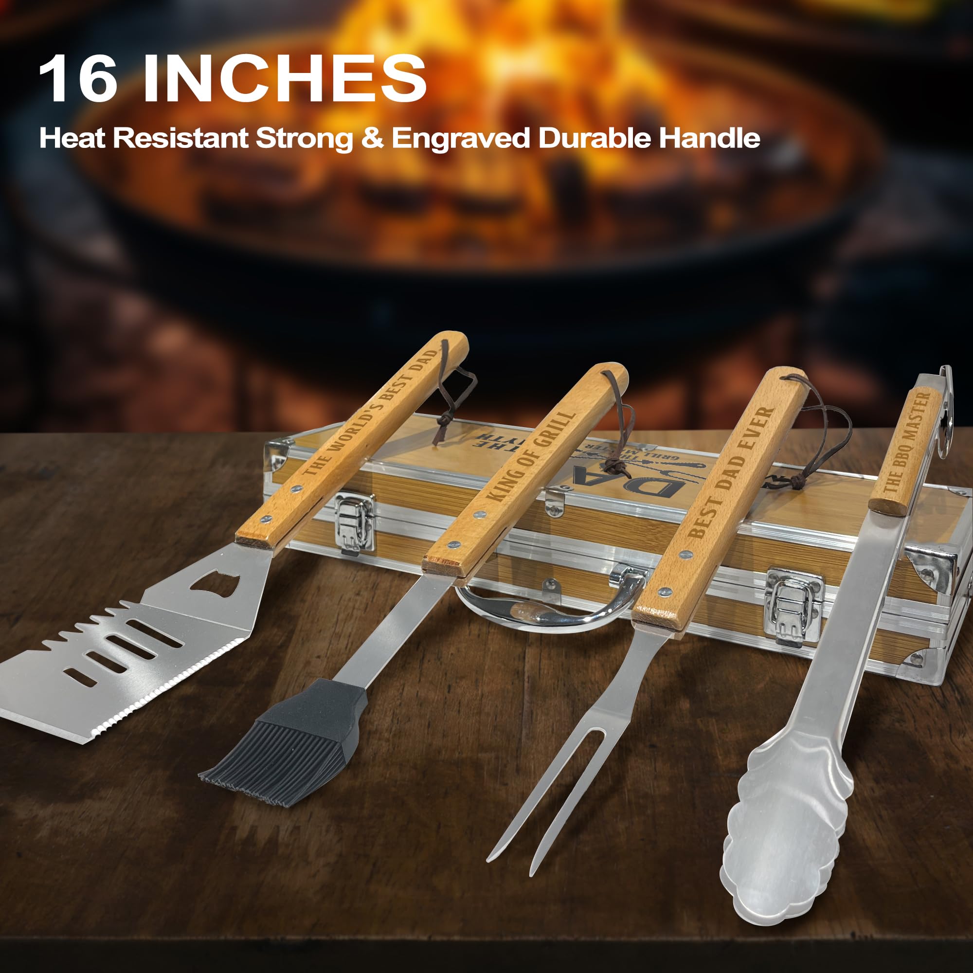Taesun BBQ tongs resting on a grill surface