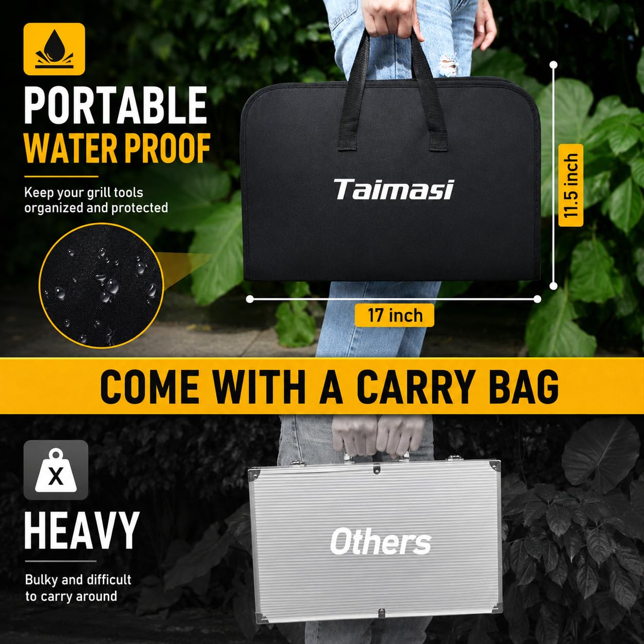 Taimasi 34Pcs Grill Accessories Set laid out on a patio