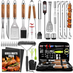 Taimasi 34Pcs Heavy Duty Grill Accessories Set showing tools