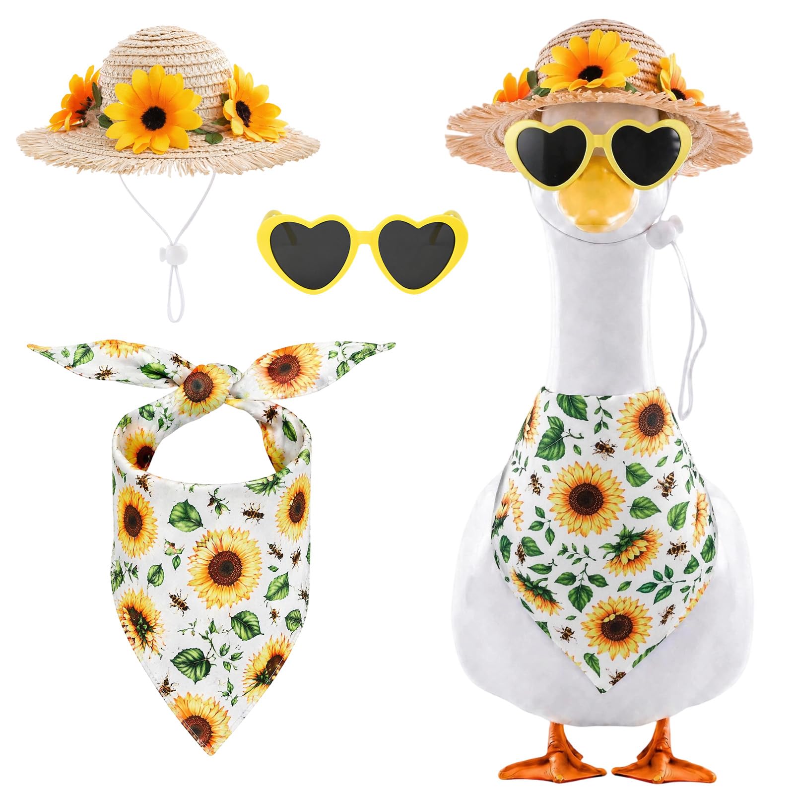 TAKEALOOKO Fall Goose Outfit with plaid pumpkin theme and straw hat