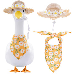 TAKEALOOKO Fall Porch Goose Outfit with Daisy Hat and Bib
