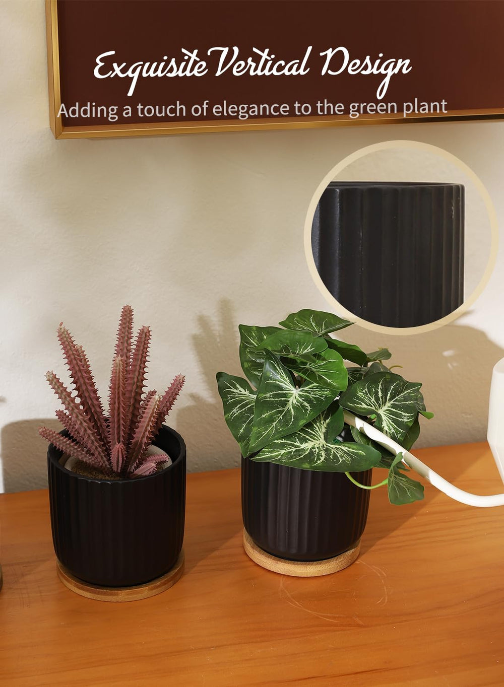 TAMAYKIM plant pot showing drainage and saucer