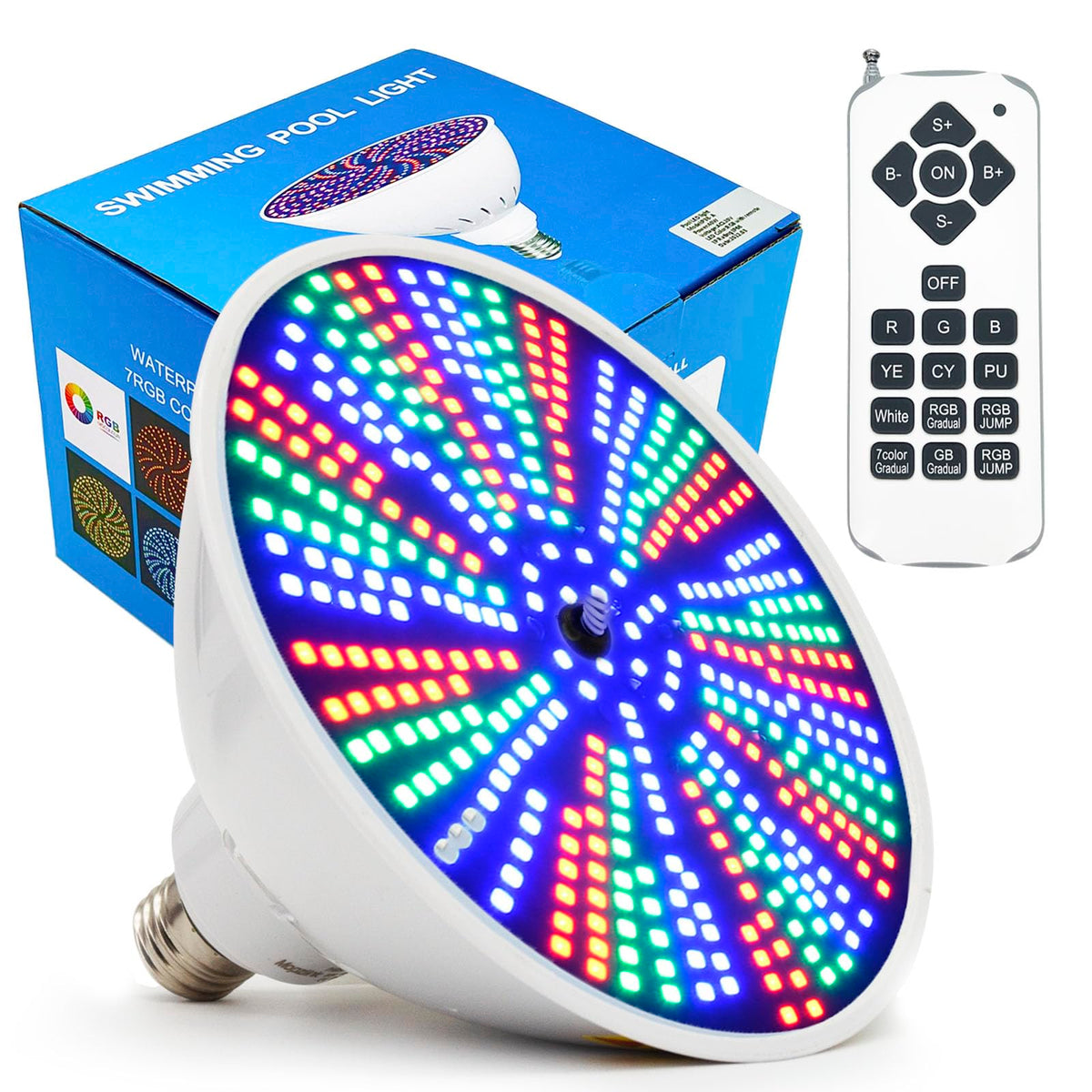 Tandanic 50W Color LED Pool Light Bulb front view