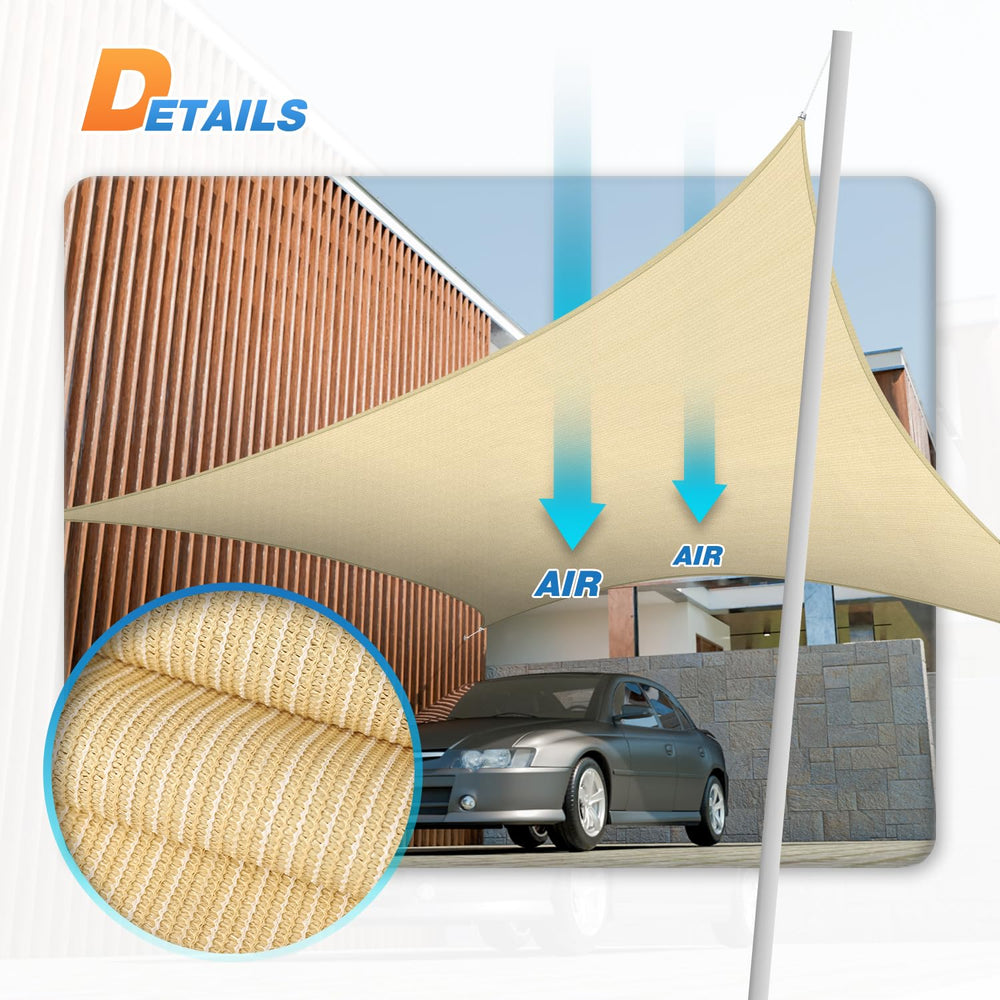 TANG shade sail packaging with dimensions