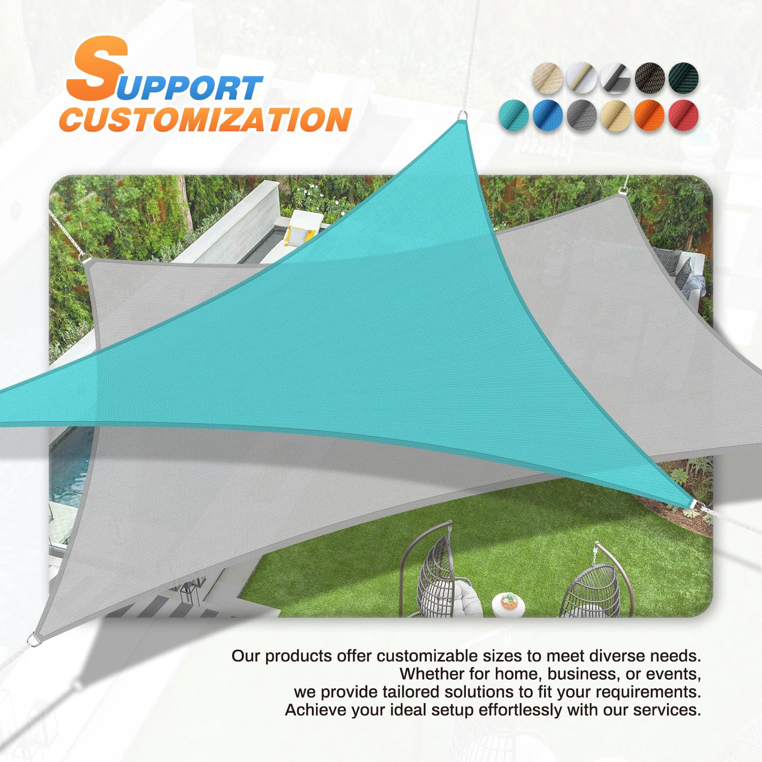 TANG sun shade sail showcasing curved edges