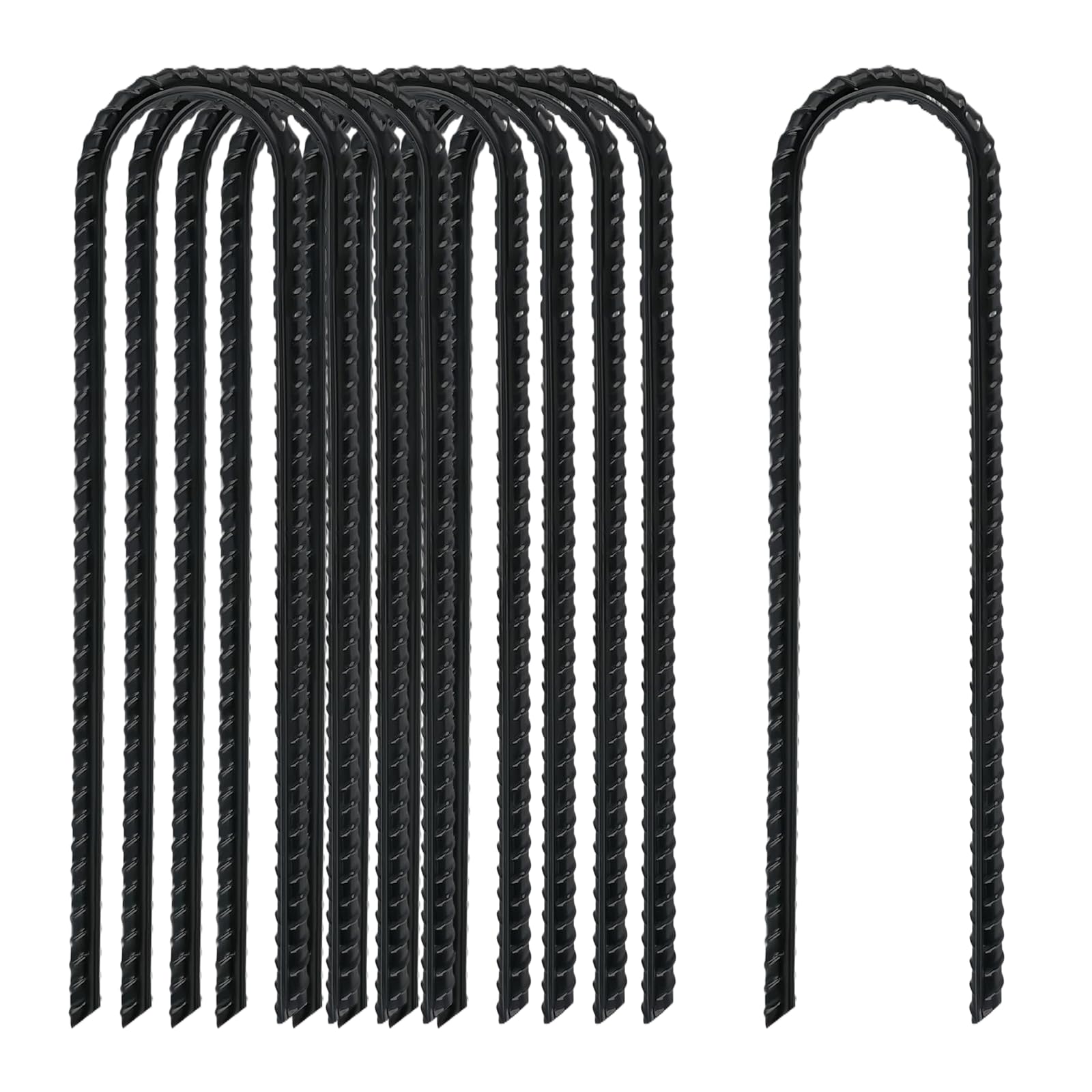 TANGJEAMER 8 Inch Rebar Stake pack of 10, black