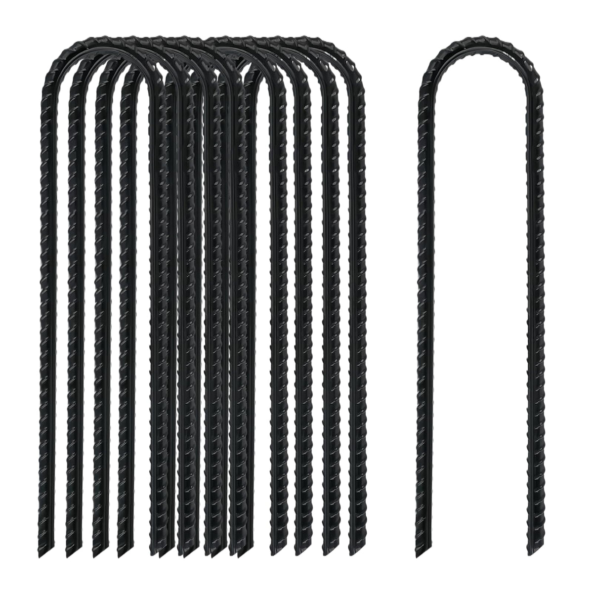 TANGJEAMER 8 Inch Rebar Stake pack of 10, black