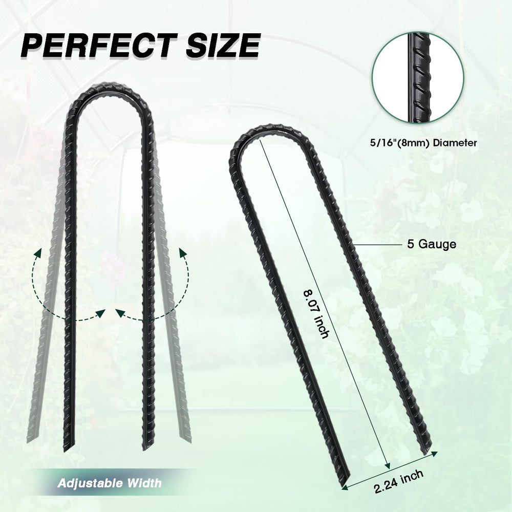TANGJEAMER 8 Inch Rebar Stake sharp tip close-up