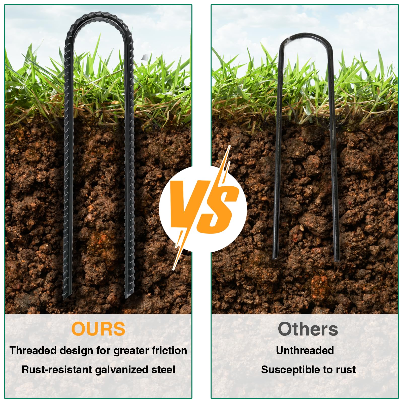 TANGJEAMER 8 Inch Rebar Stakes in outdoor setting