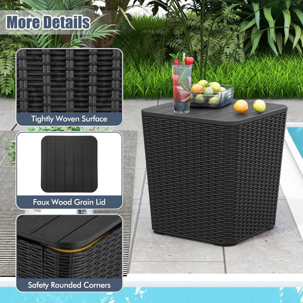 Tangkula 11.5 Gallon Waterproof Deck Box side view
