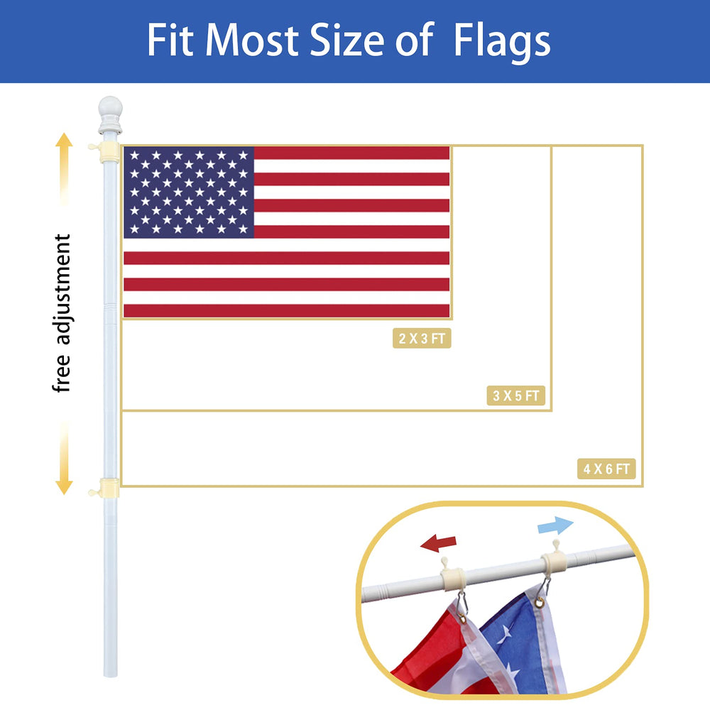Tangle-free ring clips included in Barcetine flag pole kit