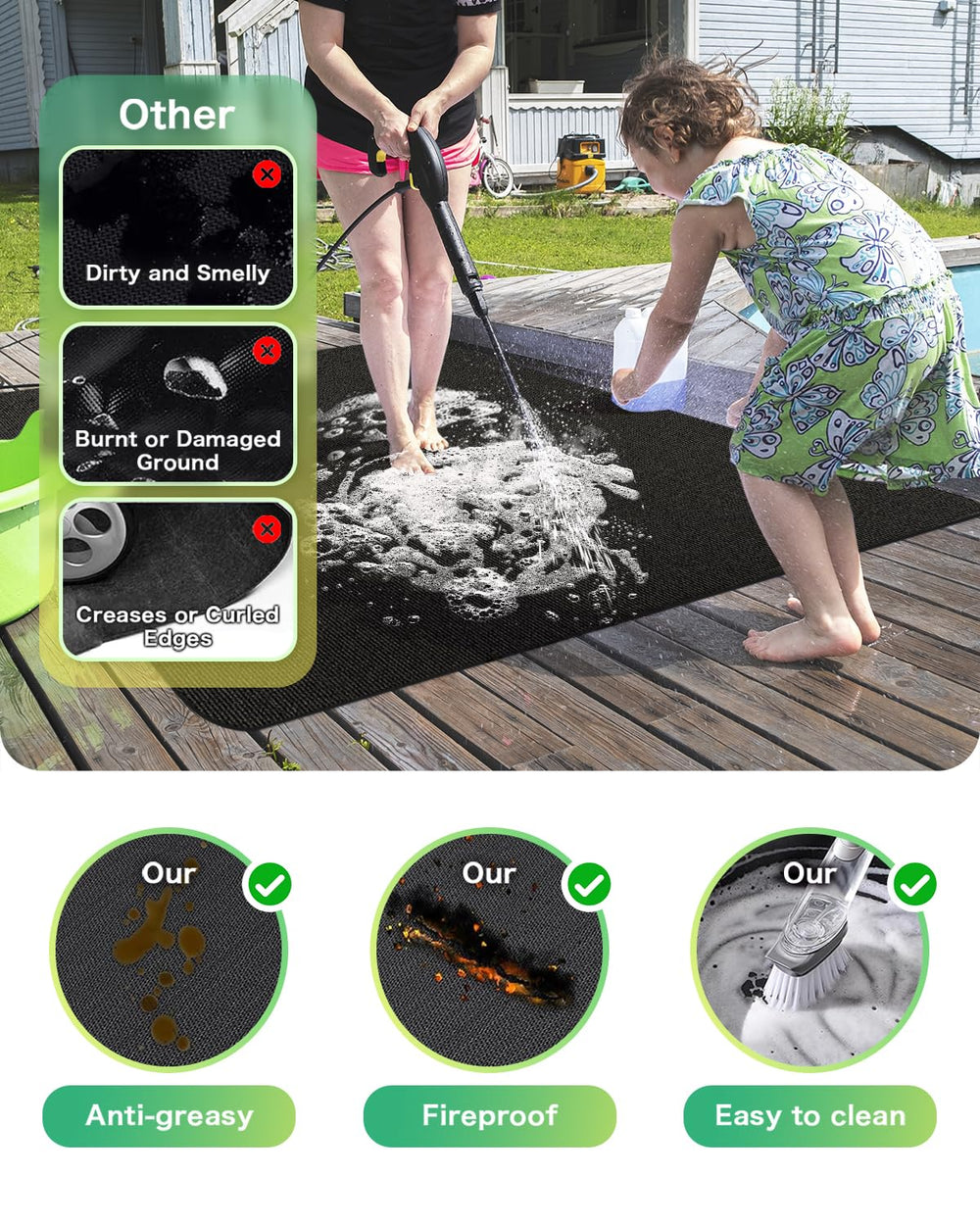 TAOMAND grill mat displayed flat on outdoor surface