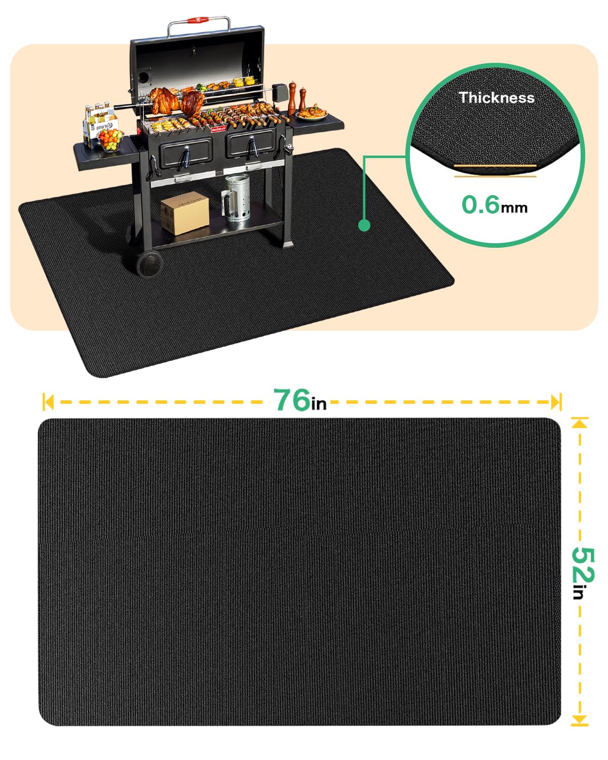 TAOMAND grill mat in use during an outdoor barbecue