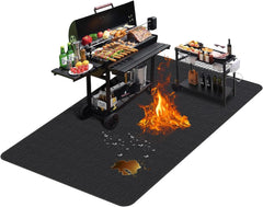 TAOMAND Large 76 x 52 inches Under Grill Mat black color