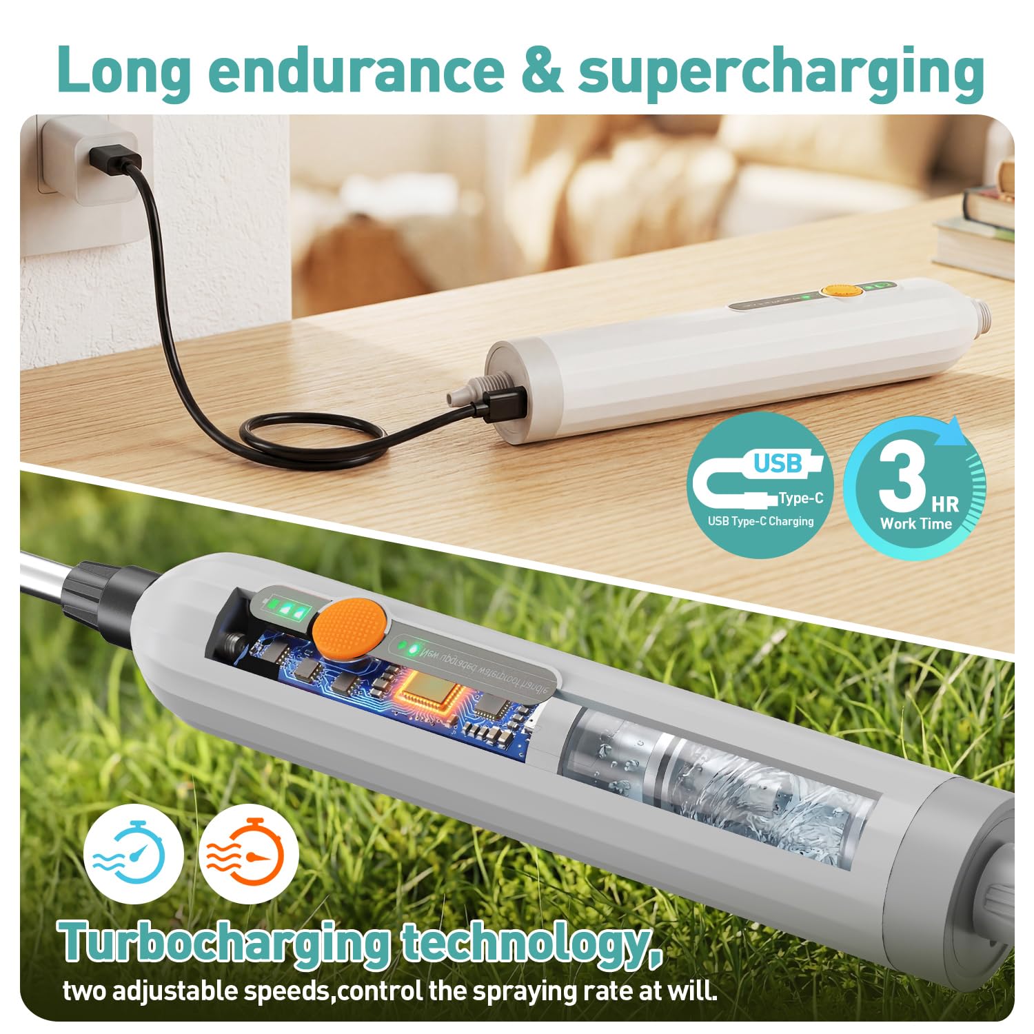 Tarden 1.8 Gallon Battery Powered Garden Sprayer in use outdoors