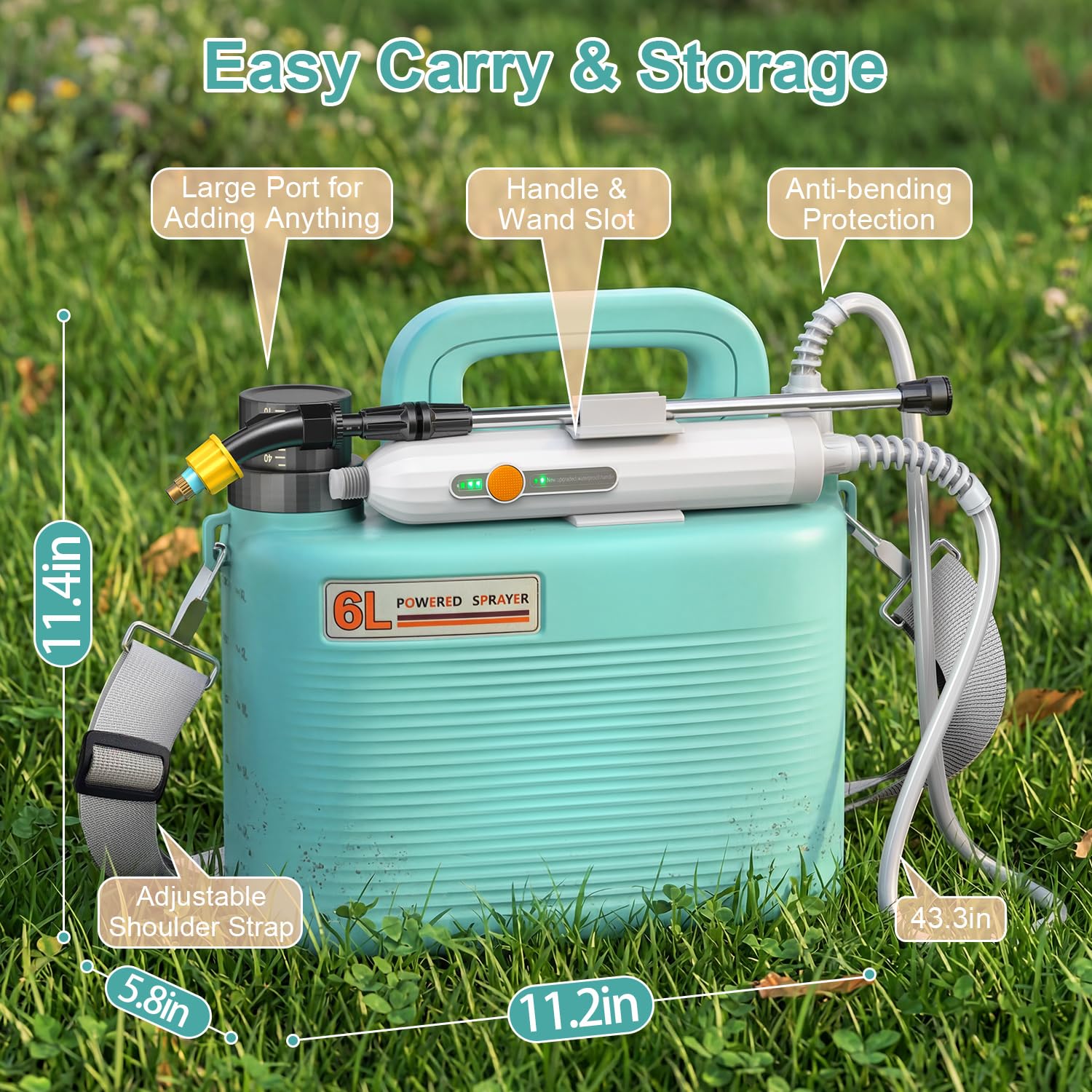 Tarden 1.8 Gallon Battery Powered Garden Sprayer kit contents